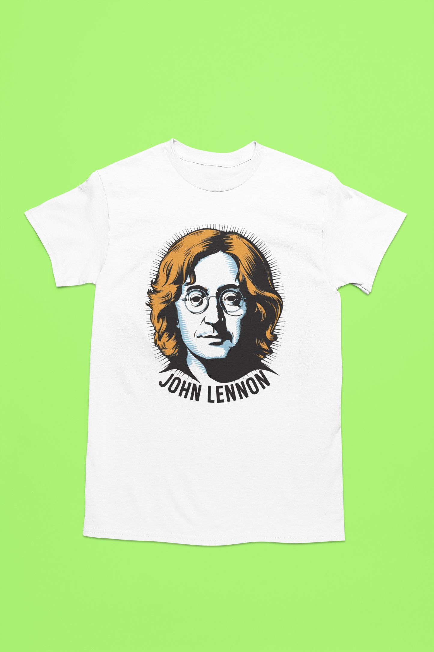 Camiseta blanca con la cara del cantante estadounidense, Jhon Lennon